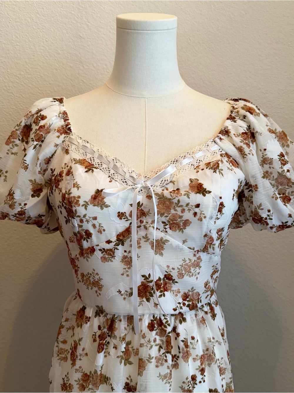 Francesca's Collections White Mini Dress with Floral Print - Picture 2 of 5